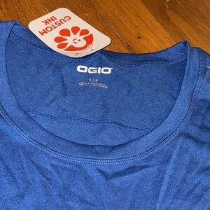 💥NWT OGIO Musket Powder Seasoning Camp Tested Blue short sleeve small polyester